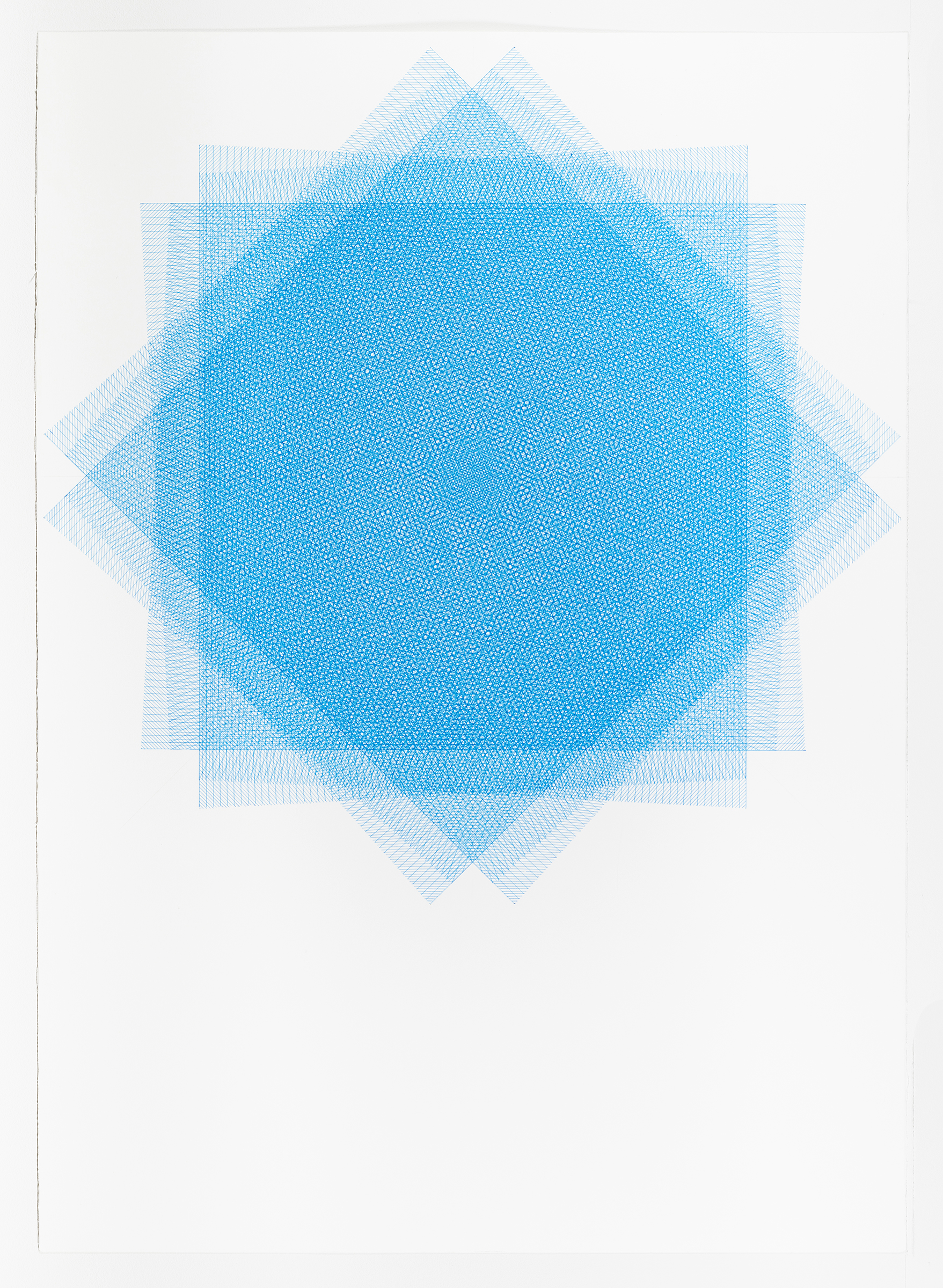16 layers, blue, 40 x 30 inches, 2015